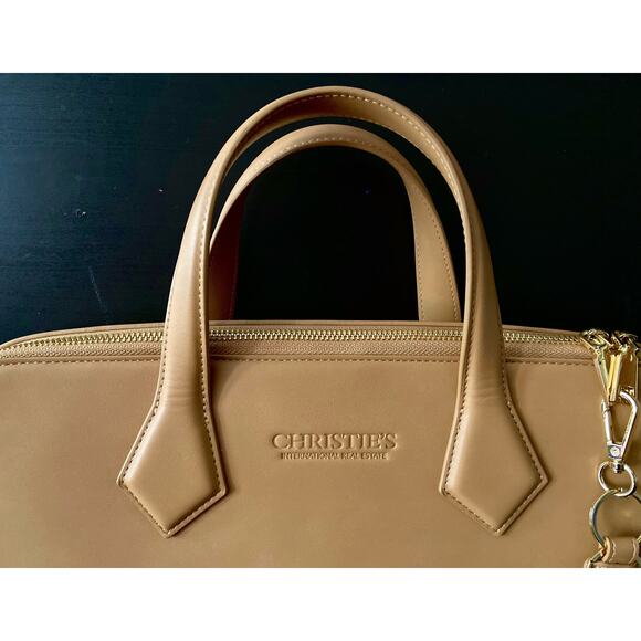 Women's Tan Leather Attache/Briefcase w/Matching Leather Portfolio - Picture 2 of 16